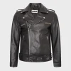 Negan jeffery dean morgan Biker Leather Jacket Black (2)