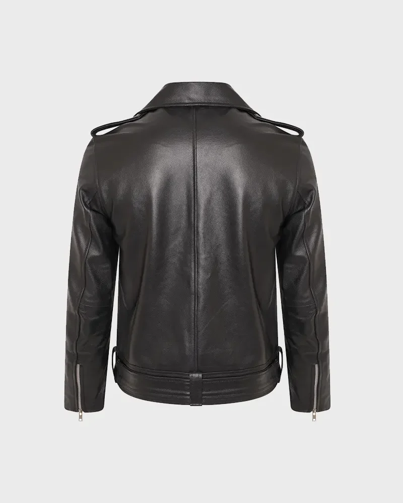 Negan Biker Leather Jacket Black (2)