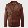 Dauntless Tan Biker Leather Jacket