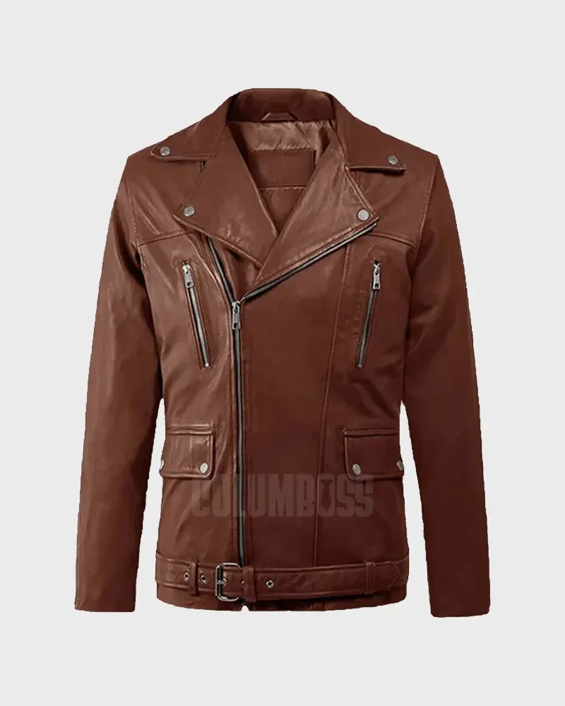 Dauntless Tan Biker Leather Jacket