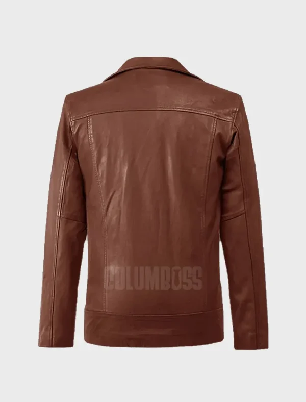 Dauntless Tan Biker Leather Jacket - Image 2