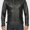Men’s Black Leather Biker Jacket