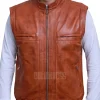 Fashion Men’s Rocker Rider Motorcycle Brown Leather Vest