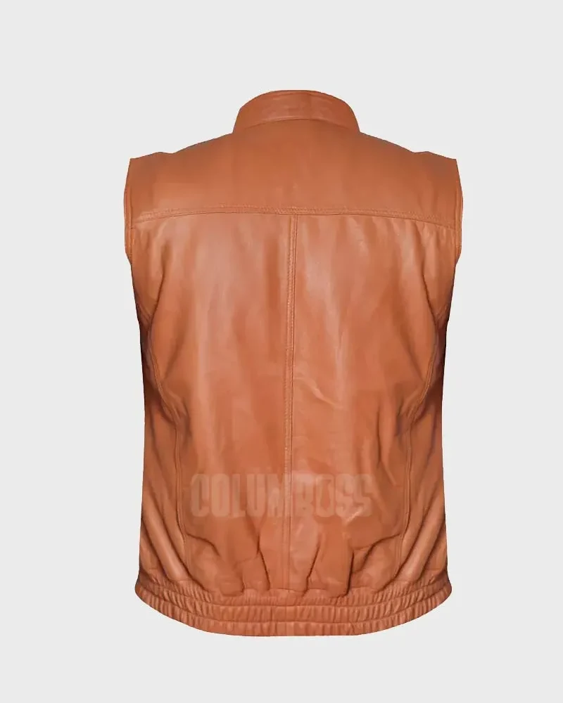 Genuine Lambskin Motorcycle Vest for Men