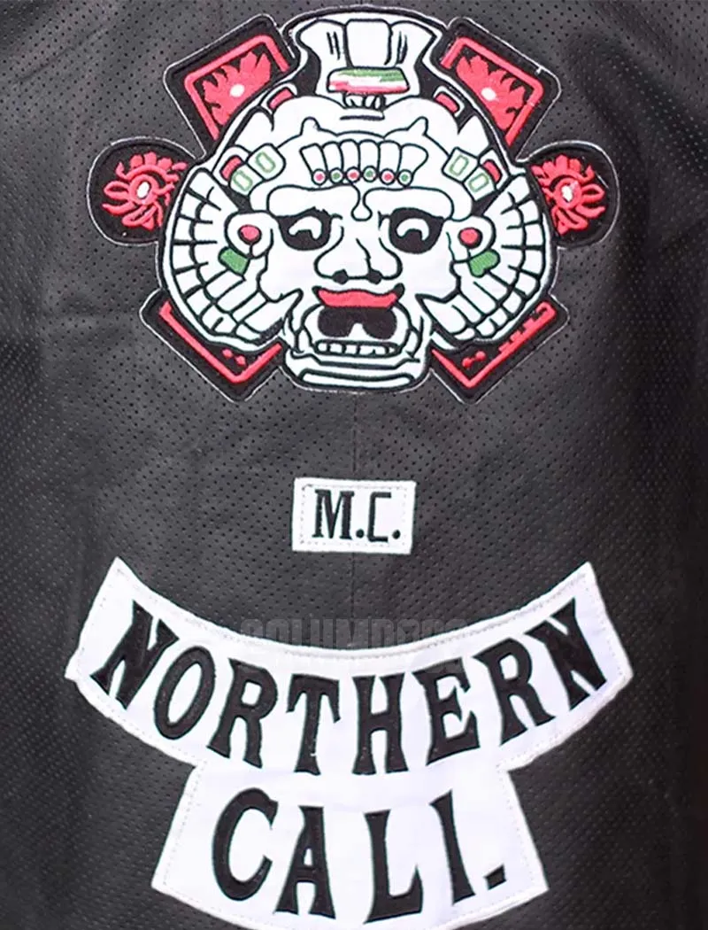 Men’s Black Leather Vest – Ezekiel Reyes Mayans M.C. Style