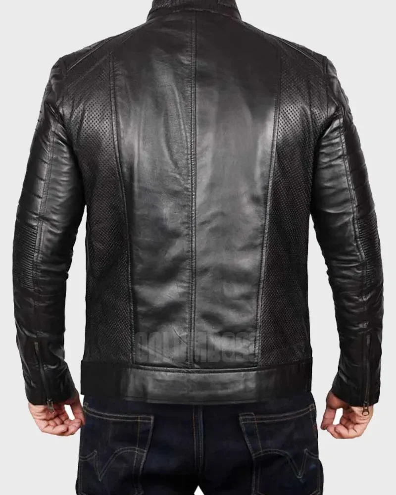 Cafe Racer Biker Jacket – Black