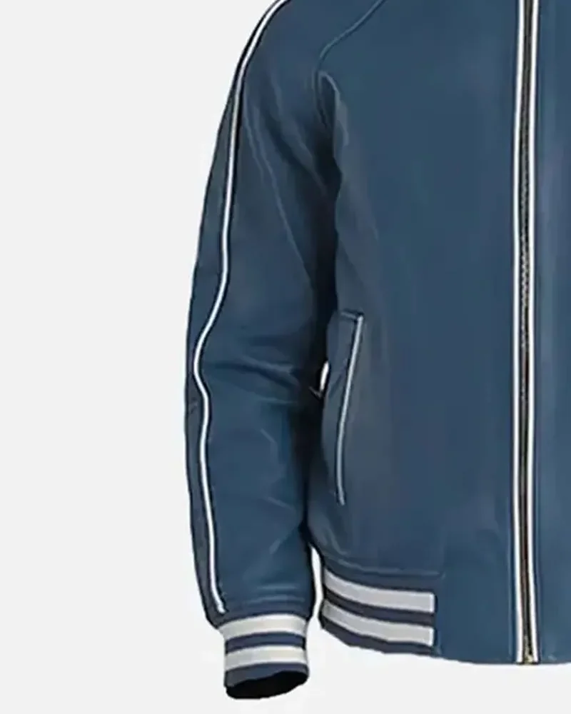 Bomber Style Leather Varsity Jacket