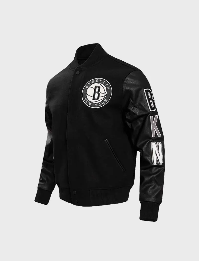 Brooklyn Nets Black Varsity Full-Zip Jacket