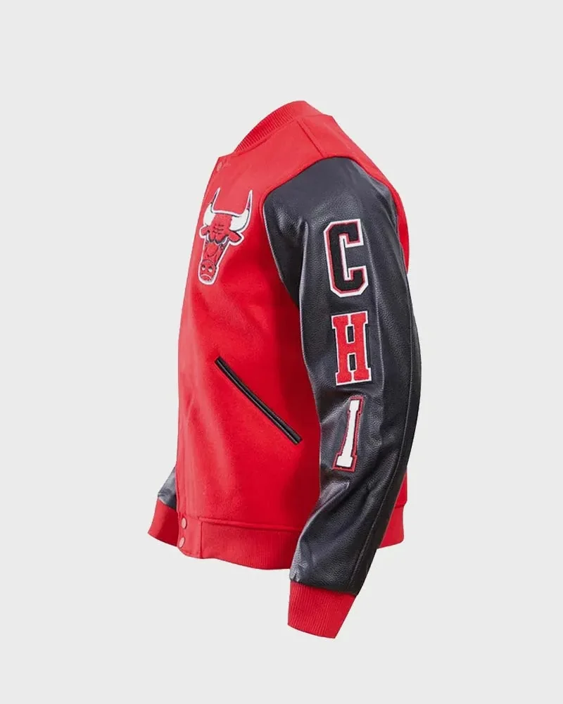 Chicago Bulls Red Sleeve Varsity Jacket