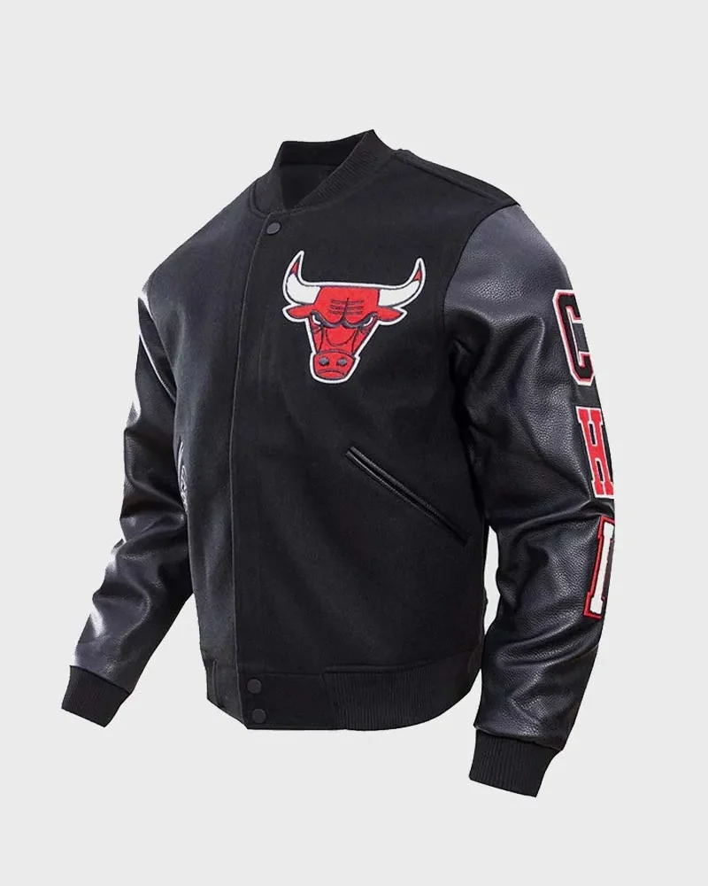 Men’s Black Chicago Bulls Letterman Jacket