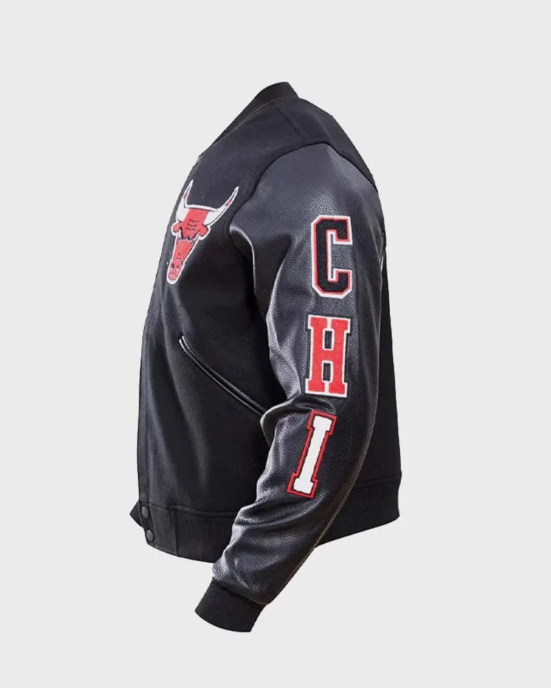 Official Chicago Bulls Black Varsity Jacket