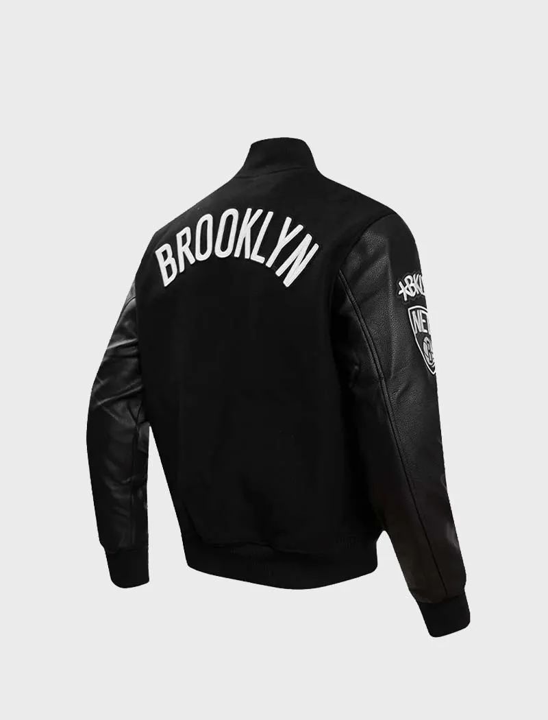Pro Standard Brooklyn Nets Black Wool Varsity Jacket