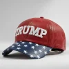 TRUMP AMERICA FLAG LEATHER CAP