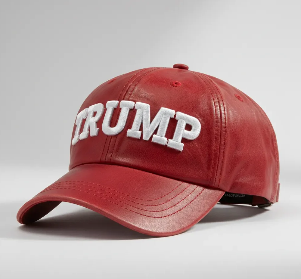TRUMP RED LEATHER CAP