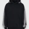 Edge Sprayed Effect Hoodie Black