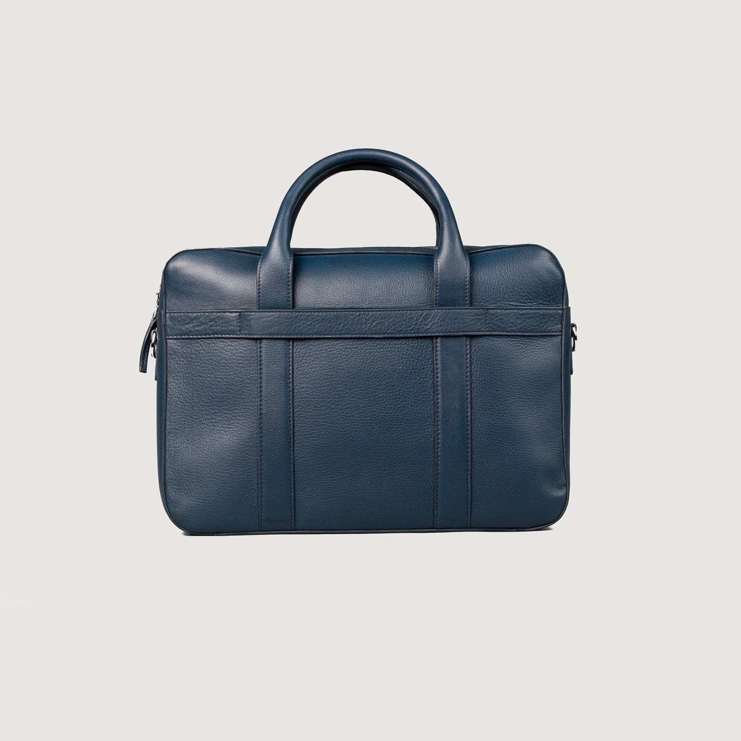 Executive Navy Blue Leather Briefcase