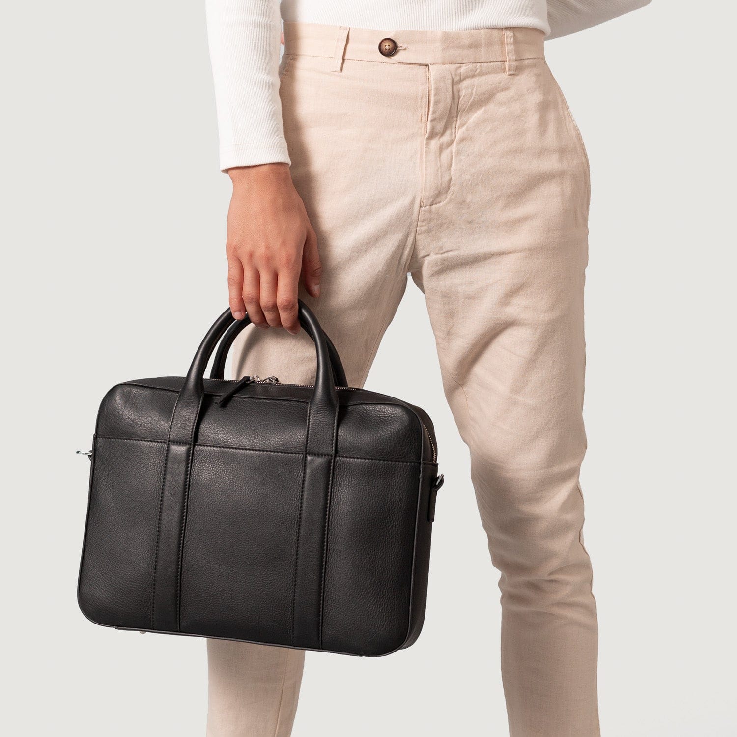 Executive Black Leather Briefcase