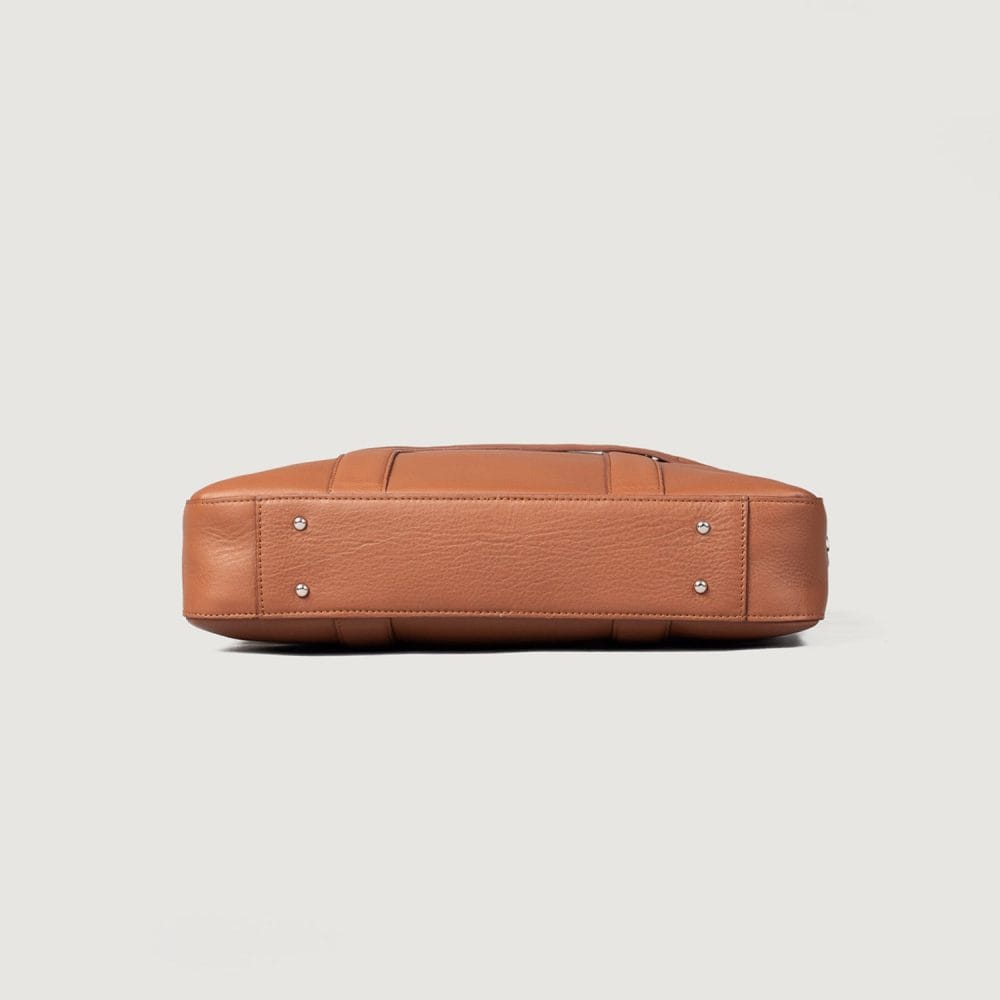 Executive Tan Brown Leather Briefcase