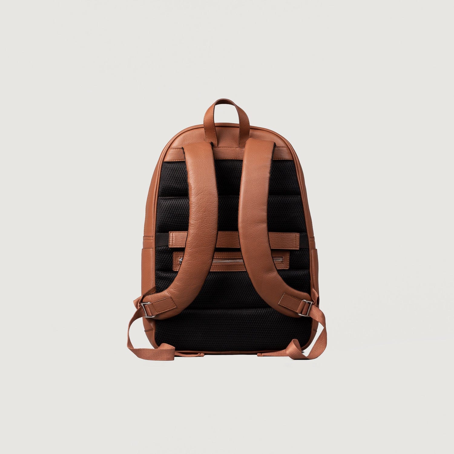 Cognac Full-Grain Milled Leather Everyday Business Backpack