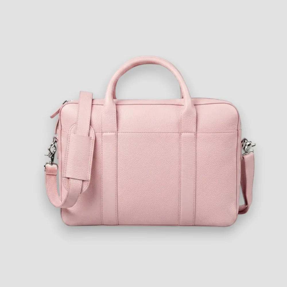 Executive Pink Leather Briefcase