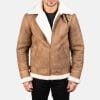 Distressed Brown Sheepskin Shearling B-3 Jacket