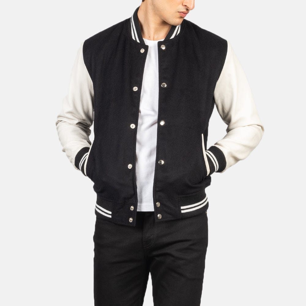 Classic Black & White Varsity Jacket