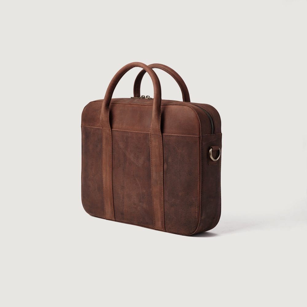 Executive Distressed Brown Leather Briefcase