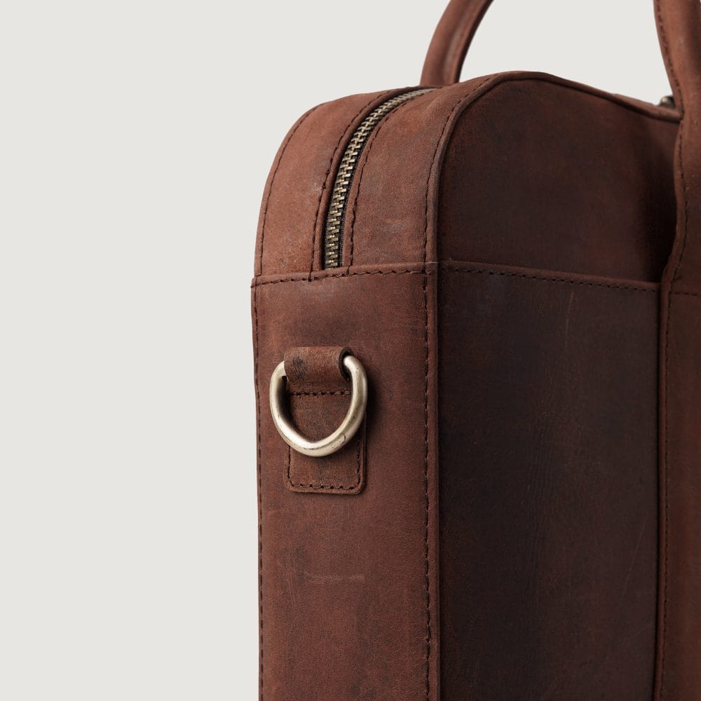 Executive Distressed Brown Leather Briefcase