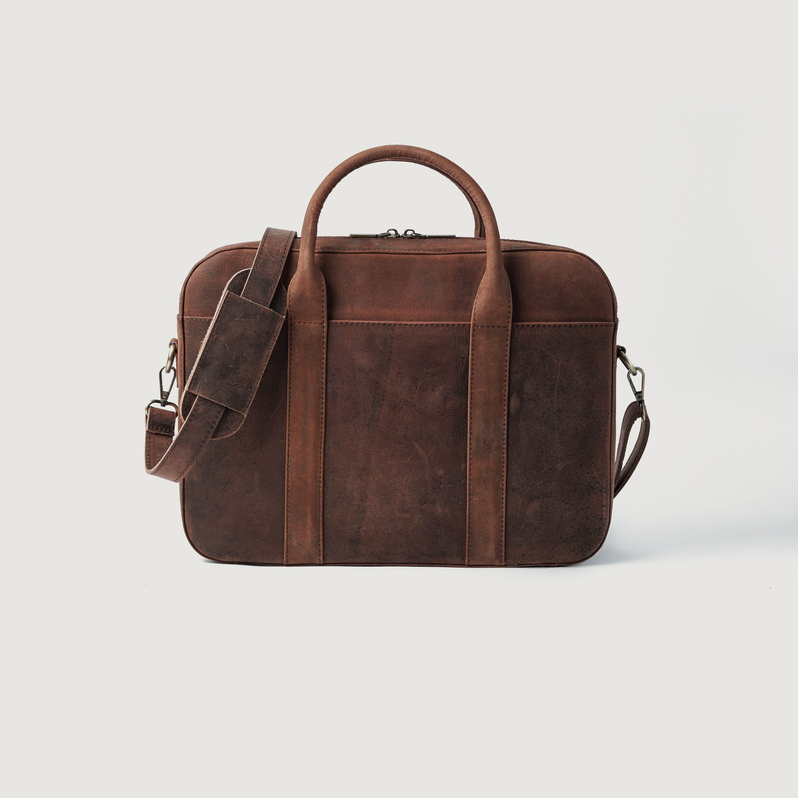 Executive Distressed Brown Leather Briefcase