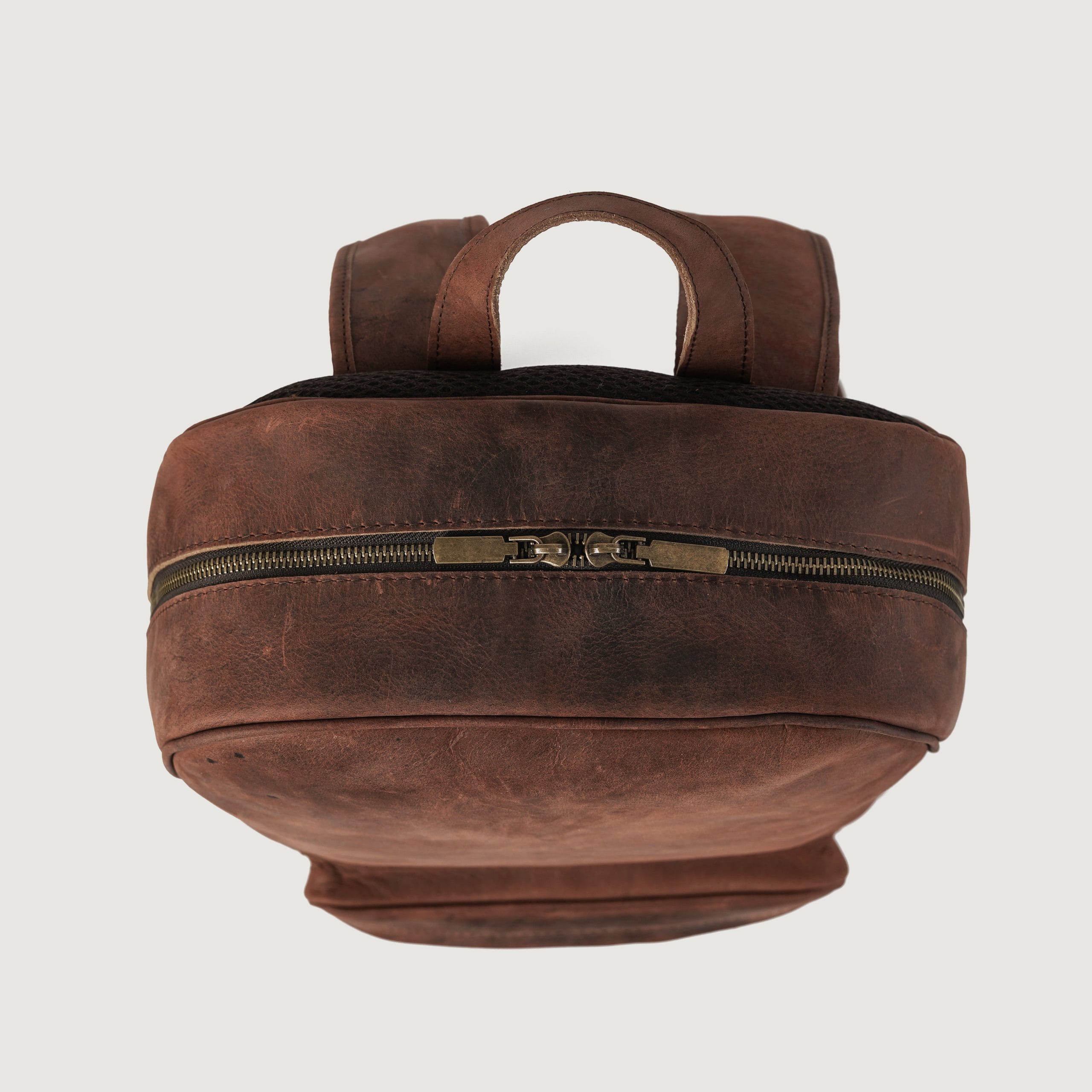 Vintage Pull-Up Leather Business Backpack - Dark Brown